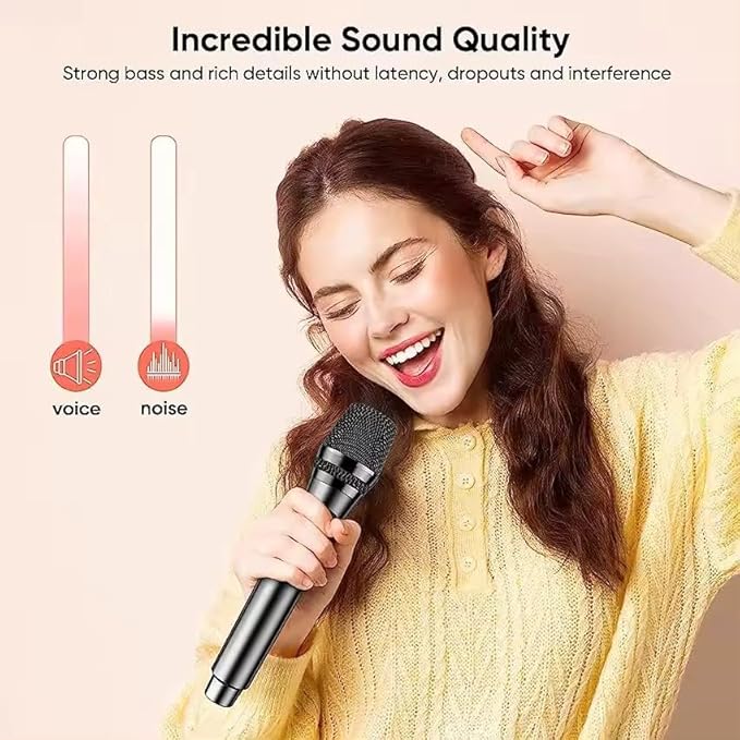 Dual Wireless Microphone with Rechargeable Receiver