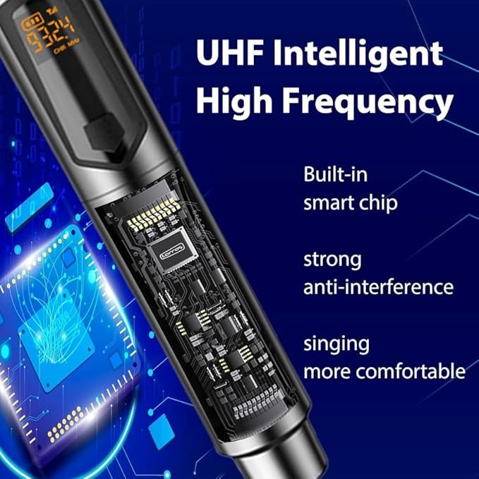 Dual Wireless Microphone with Rechargeable Receiver
