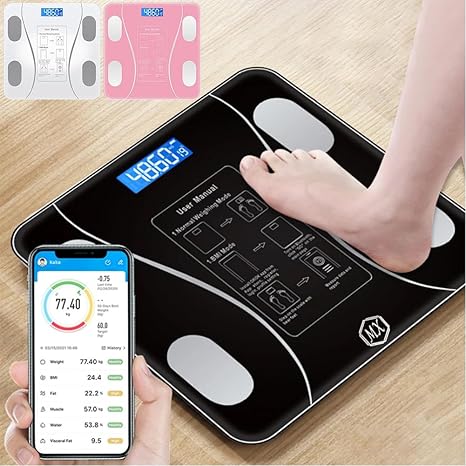 Digital Weighing Scale with Bluetooth Body Fat for Human Body Weight Smart LED Scales Weight