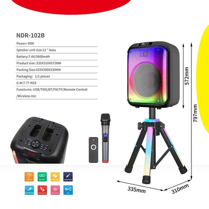 NDR-102B 12 Inch Wireless Bluetooth Speaker