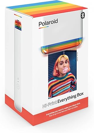 Polaroid Hi-Print 2x3 Pocket Photo Printer and Paper Bundle (40 Sheets) - Everything Box (White)