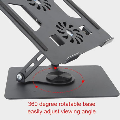 Laptop Stand, Aluminum Laptop Holder Stand for Desk, Stepless Cooling Fan