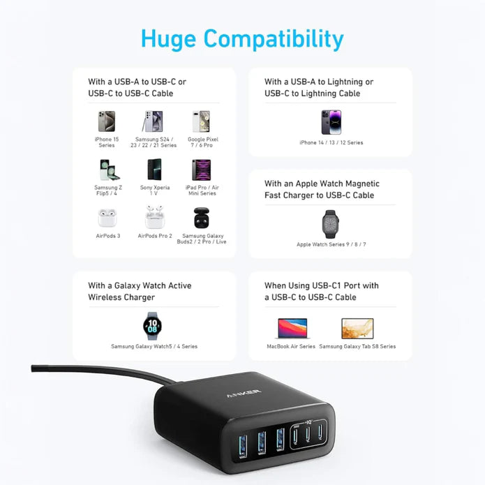 Anker 6 Ports Multi-Device Fast Charger-112W