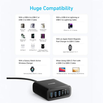 Anker 6 Ports Multi-Device Fast Charger-112W