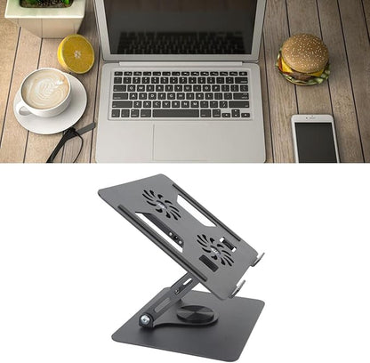 Laptop Stand, Aluminum Laptop Holder Stand for Desk, Stepless Cooling Fan