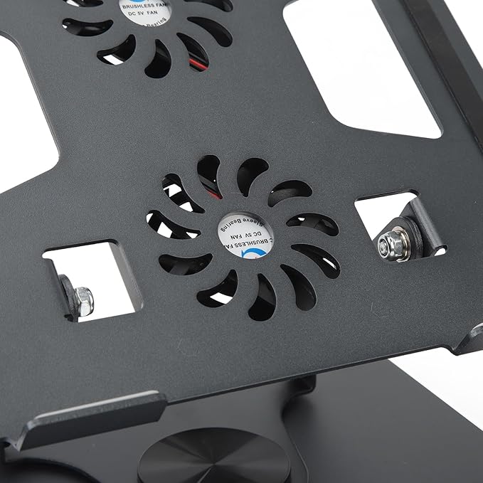 Laptop Stand, Aluminum Laptop Holder Stand for Desk, Stepless Cooling Fan