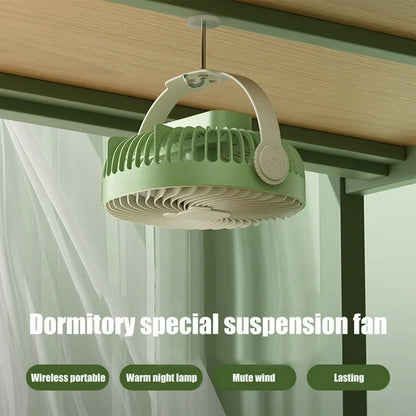 Small Fan Hanging Wall Hanging Desktop Multifunctional Lighting Fan USB Rechargeable Fan New Style