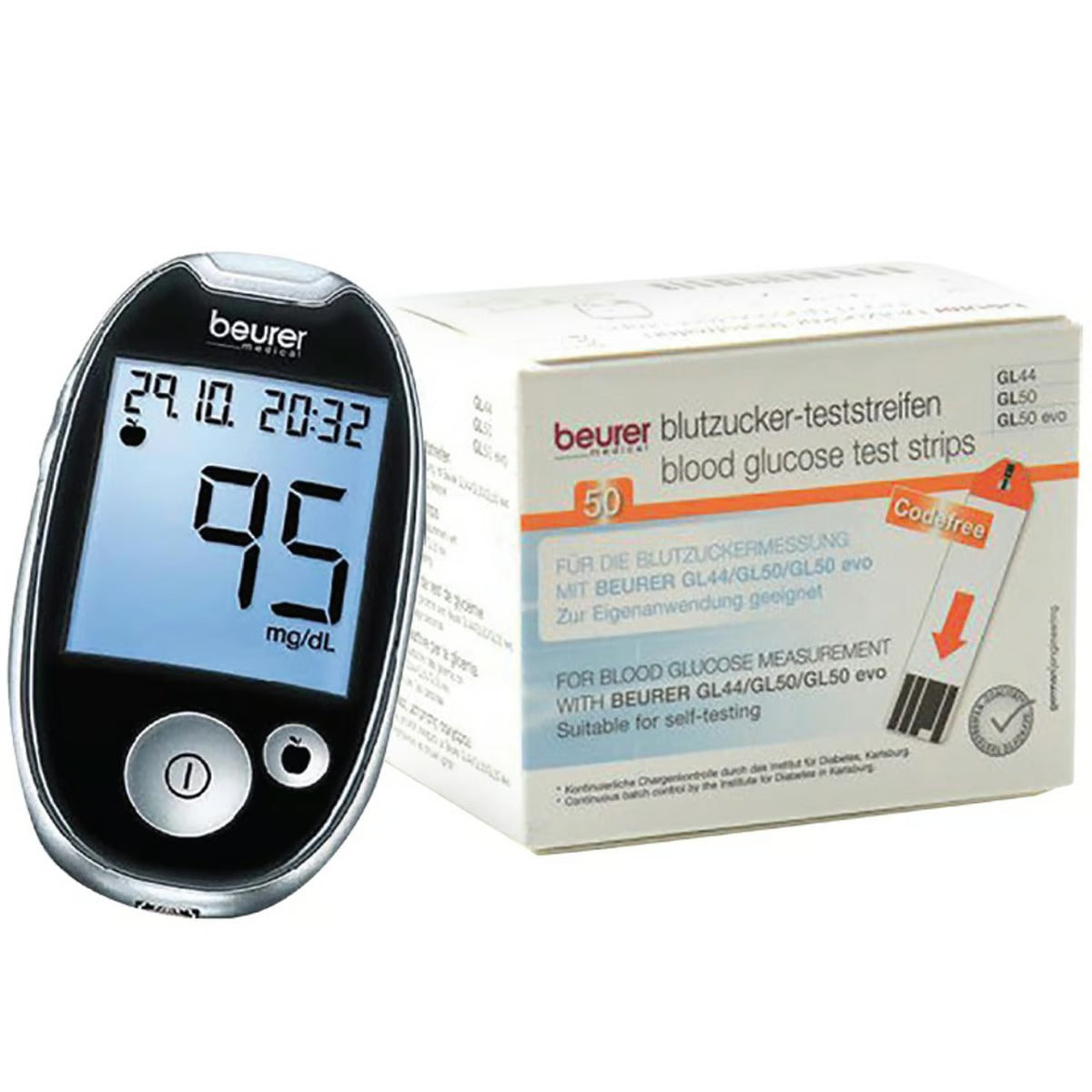 Beurer GL 44 Codefree Sugar Monitor + GL 50 Test Strip