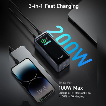 باور بانك أنكر برايم 20000 مللي أمبير (200 واط)، شحن سريع لأجهزة متعددة - A1336011