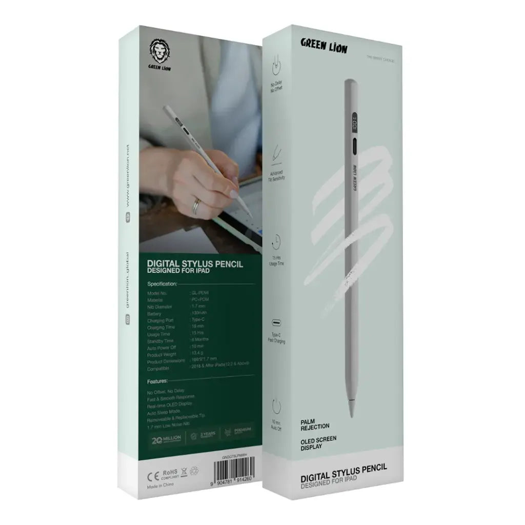 Green Lion Digital Stylus Pencil - White