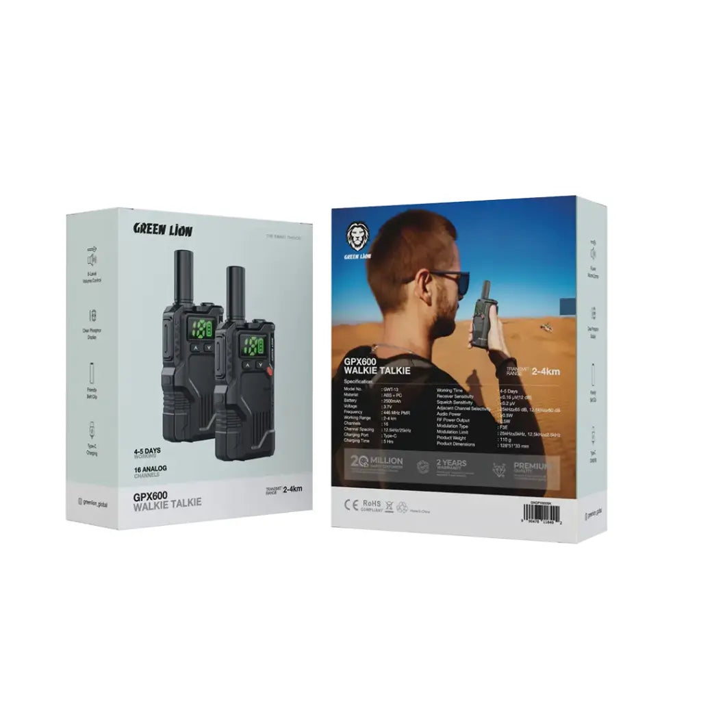 Green Lion GPX600 Walkie Talkie - Black