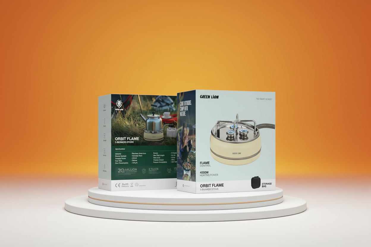 Green Lion Orbit Flame 3 Burner Stove - Beige