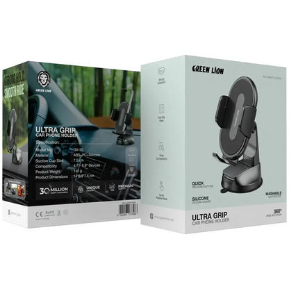 Green Lion Ultra Grip Car Phone Holder - Black