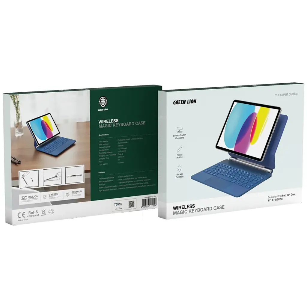 Green Lion Wireless Magic Keyboard Case for iPad 10th Gen, 11" A16 (2025