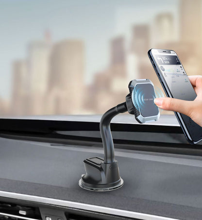 Green Lion Magnetic Flex Phone Holder with Solid Suction Cup - Black