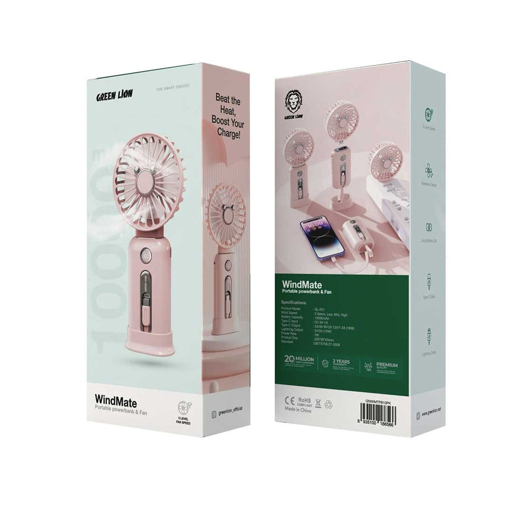 Green Lion Wind Mate Portable Power Bank & Fan
