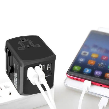 Universal Travel Adapter ( 4 USB Port ) 5V 4.5A - Black