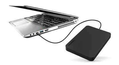 محرك أقراص صلبة خارجي محمول من Toshiba Canvio Basics بسعة 1 تيرابايت ومنفذ USB 3.2 Gen1