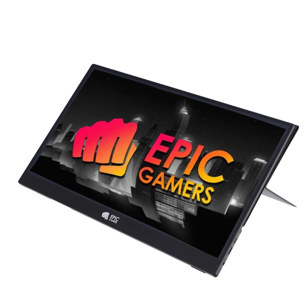 شاشة ألعاب Epic Gamers مقاس 15.8 بوصة IPS FHD، 60 هرتز، شاشة تعمل باللمس محمولة مع حامل