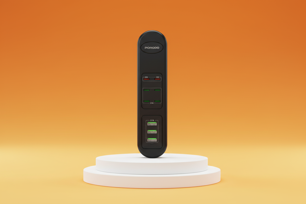 Porodo 50W Multi-Port USB Charging HUB - Black