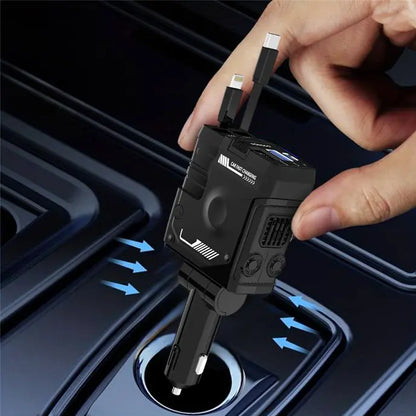 Porodo 66W Car Charger Lightning & Type-C - Black