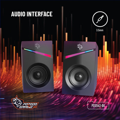 Porodo Gaming Stereo Speakers Volume Knob Control