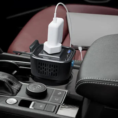 Powerology 150W Inverter AC Universal USB A 2type-C DC Car 12V10A - Black