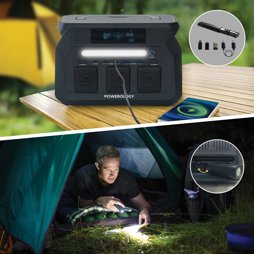 Powerology Dynamic800 Portable Power Station 800W - Black