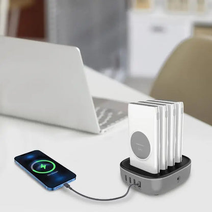 Powerology 4 in 1 Power Bank Station with Built-in Lightning And Type-C Cable