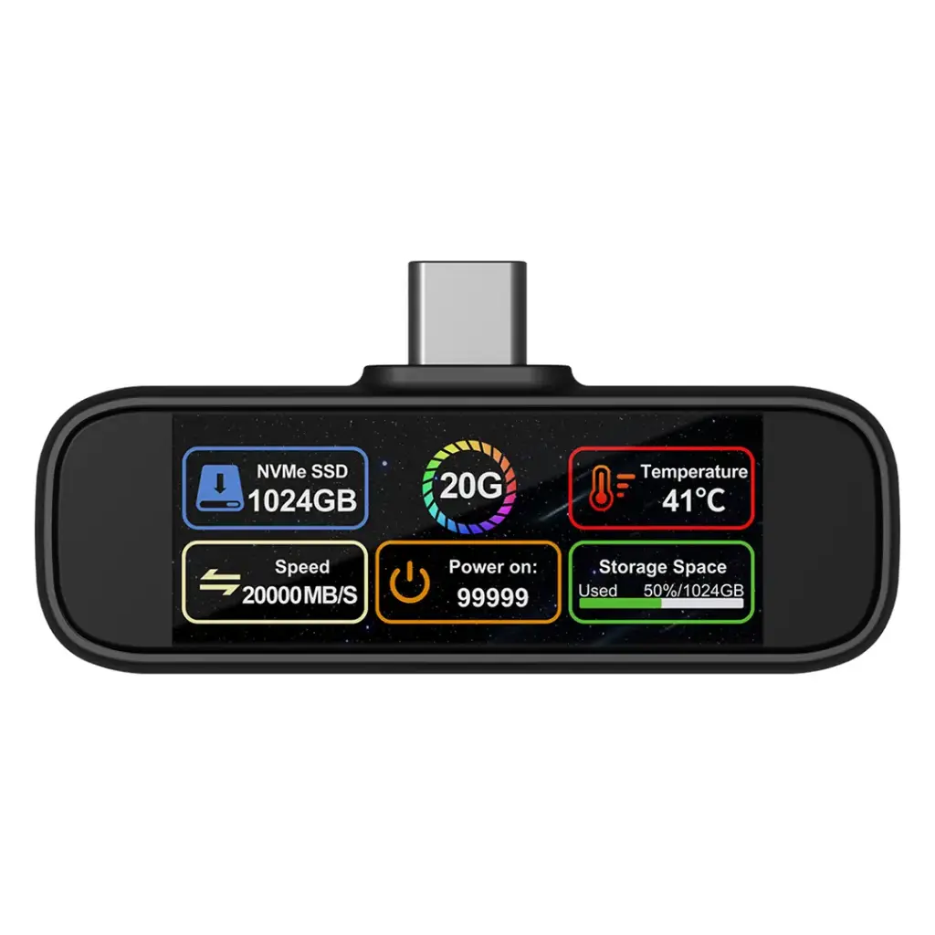 Powerology Vaultx  1Tb Mini Portable SSD Drive - Black