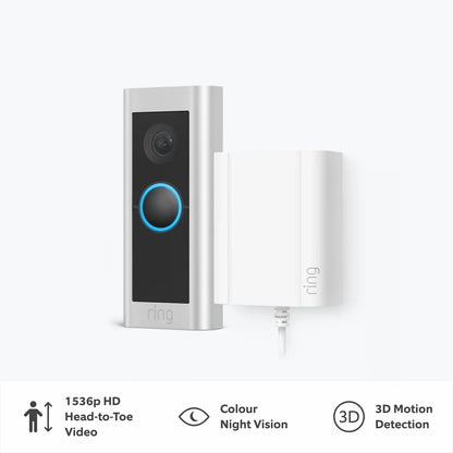 RING Video Doorbell PRO 2 with Plug-In Adapter- MMWEIDBPR2PLA