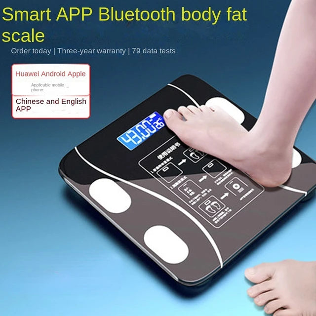 Digital Weighing Scale with Bluetooth Body Fat for Human Body Weight Smart LED Scales Weight