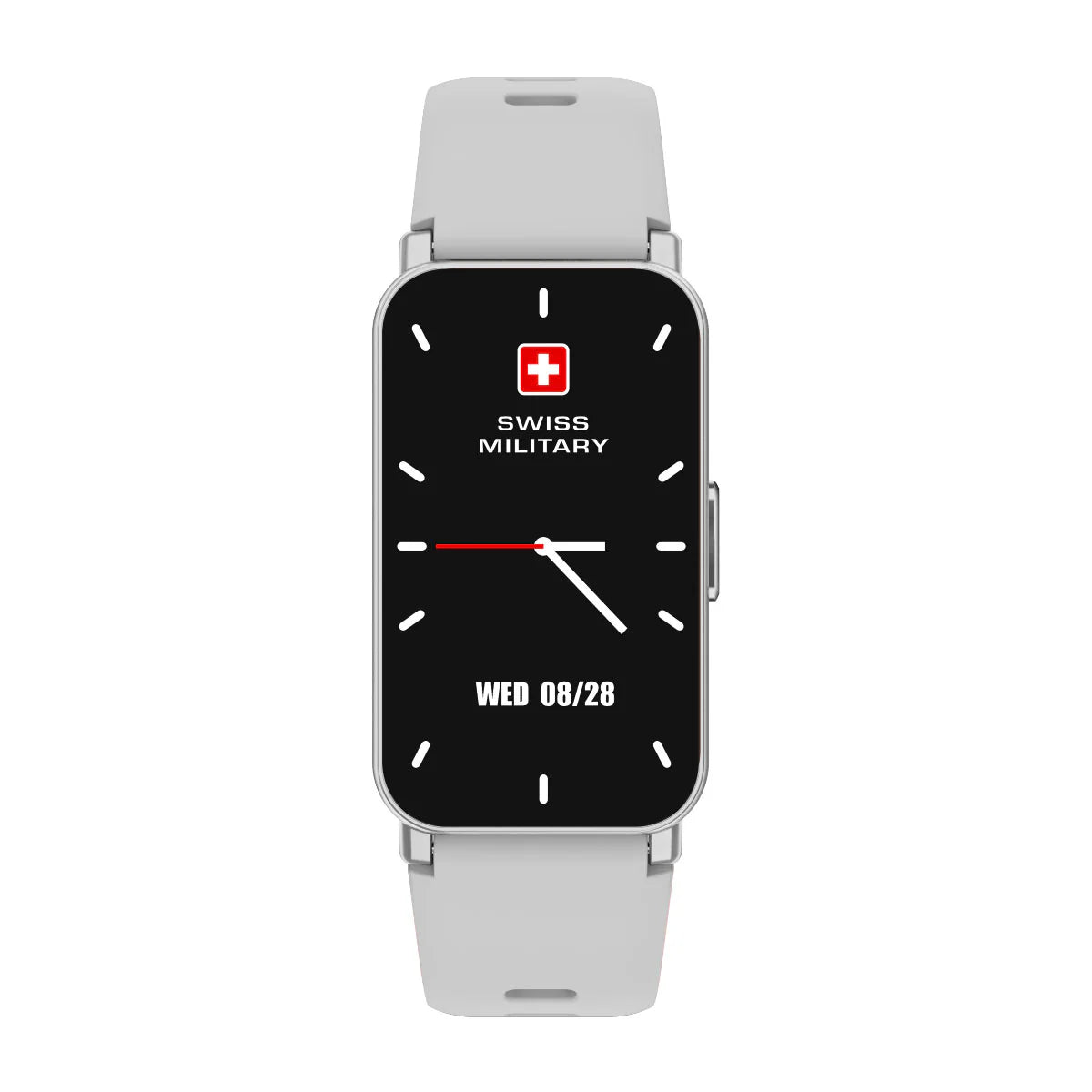Swiss Military Band with SilverFrame and WhiteSiliconStrap
