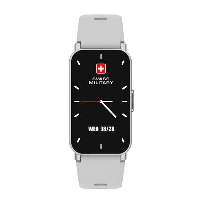 Swiss Military Band with SilverFrame and WhiteSiliconStrap