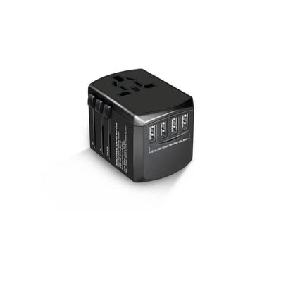 Universal Travel Adapter ( 4 USB Port ) 5V 4.5A - Black