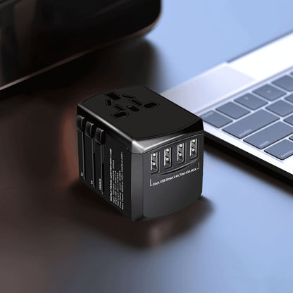 Universal Travel Adapter ( 4 USB Port ) 5V 4.5A - Black