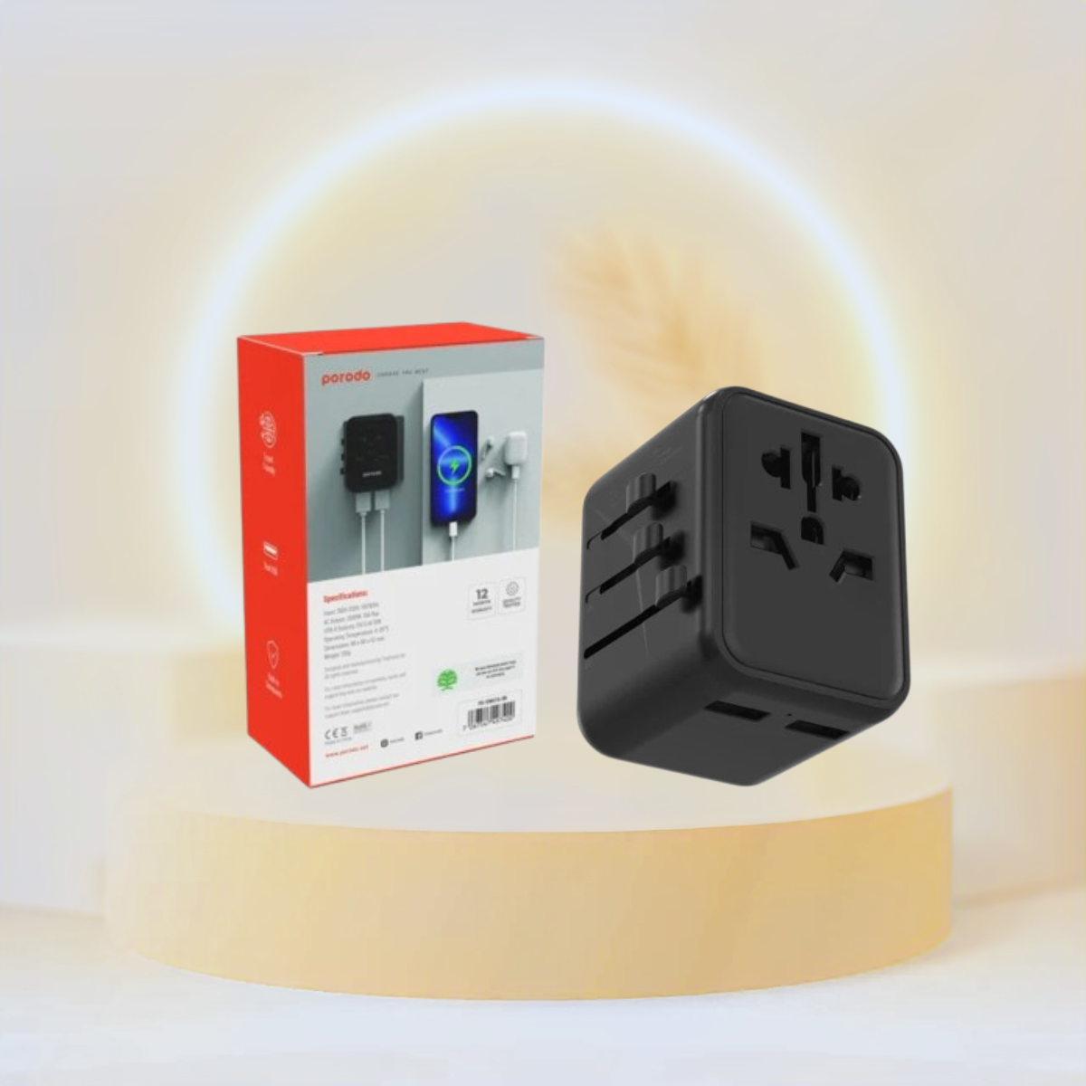 Porodo Dual USB-A Universal Travel Adapter 2.4A
