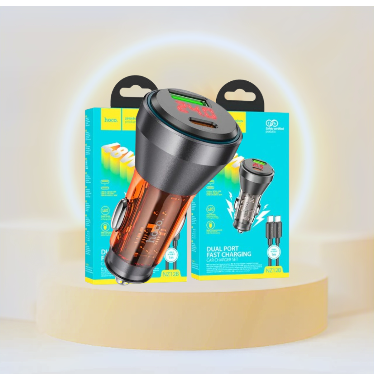 Car charger “NZ12B Unimpeded” 48W cable set