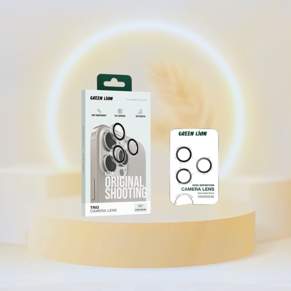 Green Lion Trio Camera Lens for iPhone 16 Pro/Pro Max - Clear