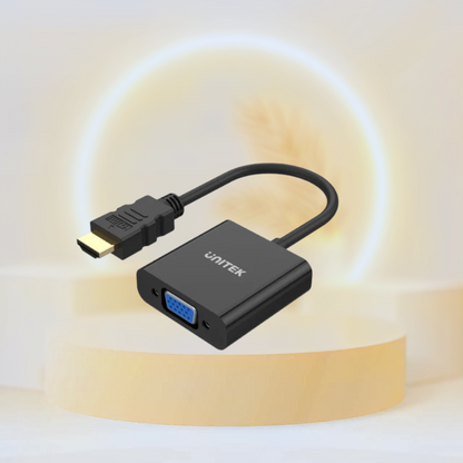 محول UNITEK HDMI إلى VGA بمقبس 3.5 ملم للصوت الاستريو