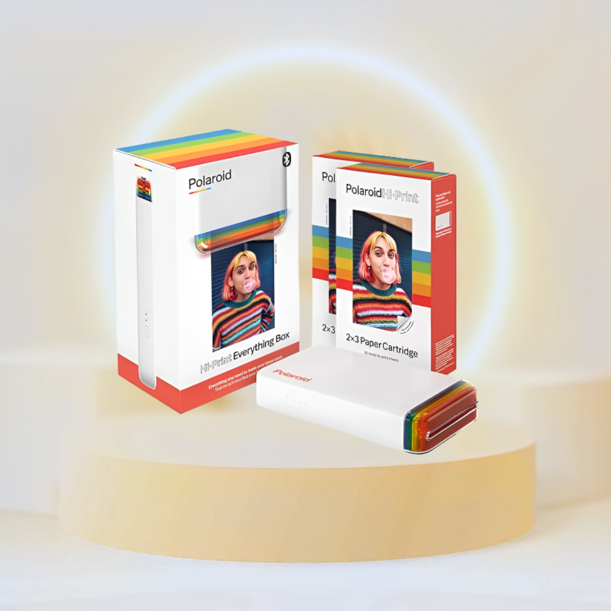 Polaroid Hi-Print 2x3 Pocket Photo Printer and Paper Bundle (40 Sheets) - Everything Box (White)