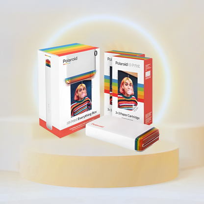 Polaroid Hi-Print 2x3 Pocket Photo Printer and Paper Bundle (40 Sheets) - Everything Box (White)