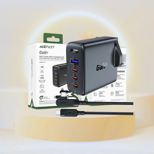 AceFast Fast Charge Wall Charger A40 PD100W GaN (3xUSB-C + USB-A) UK