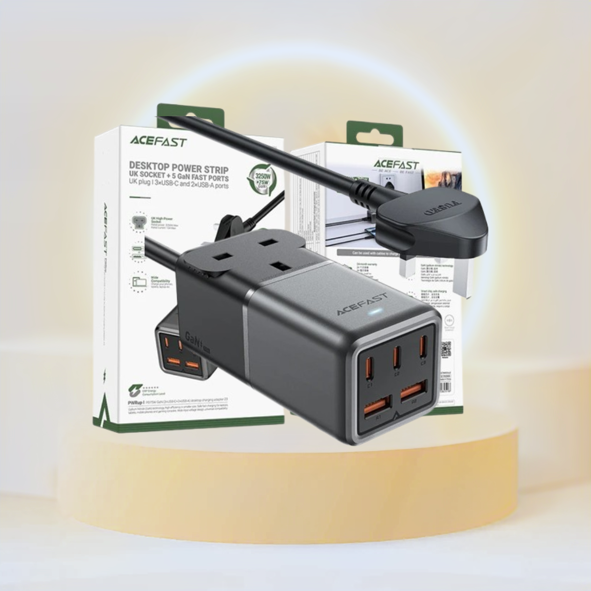 AceFast Fast Charge Power Strip Z3 PD75W GaN (3xUSB-C+2xUSB-A) UK
