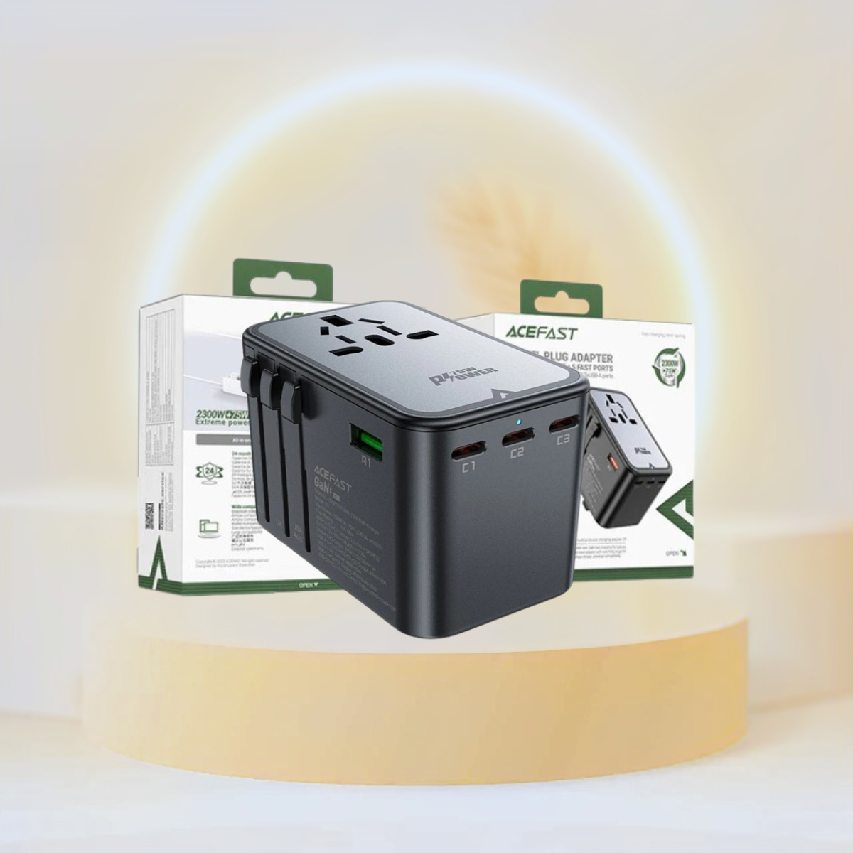 AceFast Charging Adapter Z1 2300W + PD75W GaN (3xUSB-C+2xUSB-A)