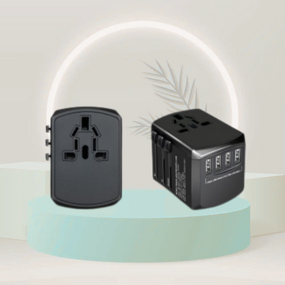 Universal Travel Adapter ( 4 USB Port ) 5V 4.5A - Black