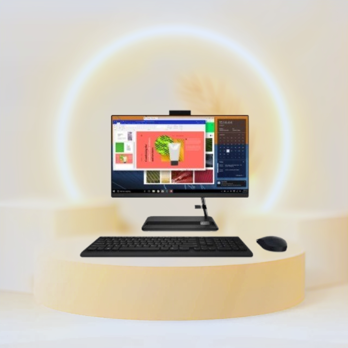 جهاز Lenovo IdeaCentre AIO 3 27ITL6 / F0FW00LFAX / Intel Core i5-1135G7 / ذاكرة وصول عشوائي سعتها 8 جيجابايت / قرص SSD سعة 512 جيجابايت / بطاقة رسومات NVIDIA GeForce MX450 سعة 2 جيجابايت
