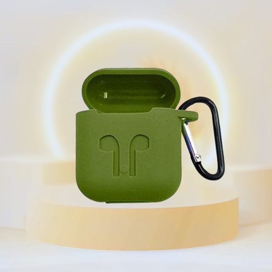 Soft Silicone Case Cover Shockproof Protective Carrying Cover Designed for Airpods Case Cover (AirPods and Earphones not Included) (Airpods 1 & 2, Green)