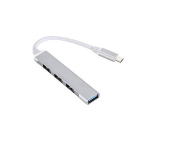 محول USB Type C HUB 3.0 صغير الحجم من الألومنيوم مزود بـ 4 منافذ متعدد المنافذ