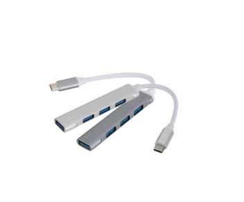 محول USB Type C HUB 3.0 صغير الحجم من الألومنيوم مزود بـ 4 منافذ متعدد المنافذ